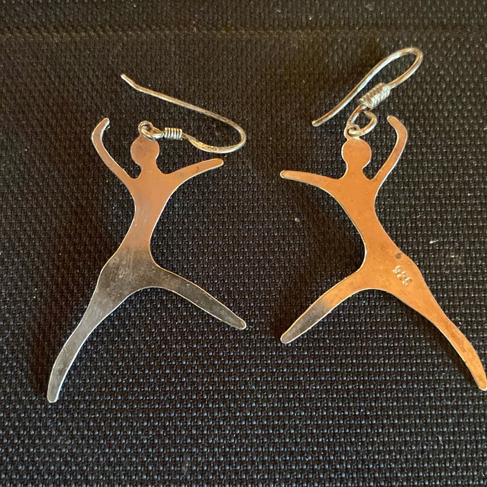 Sterling silver dancer earrings. Stamped 925